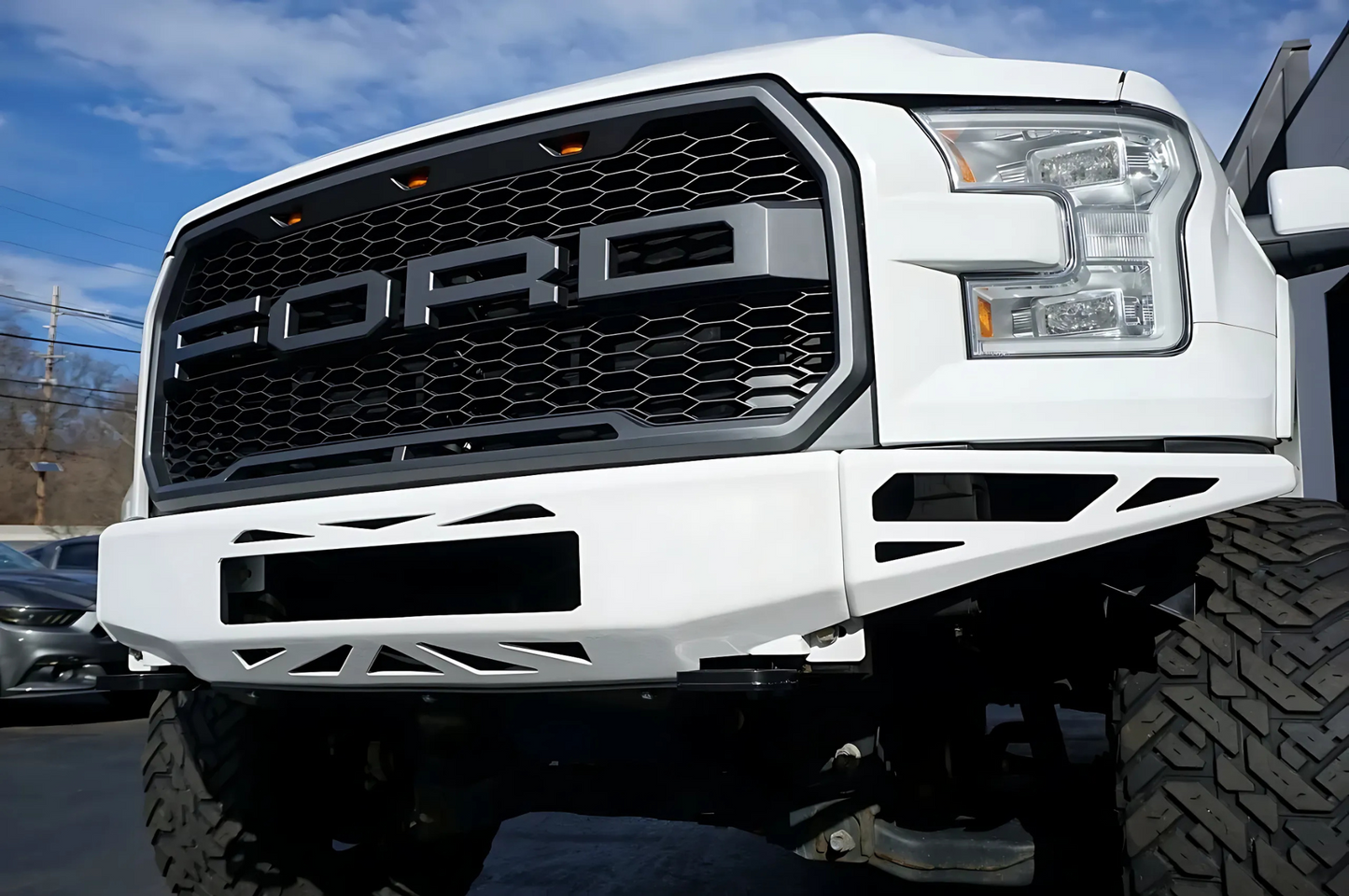 FOR 2015-2017 FORD F-150 RAPTOR STYLE Front Grille w/ Letters & LED Lights & Letters