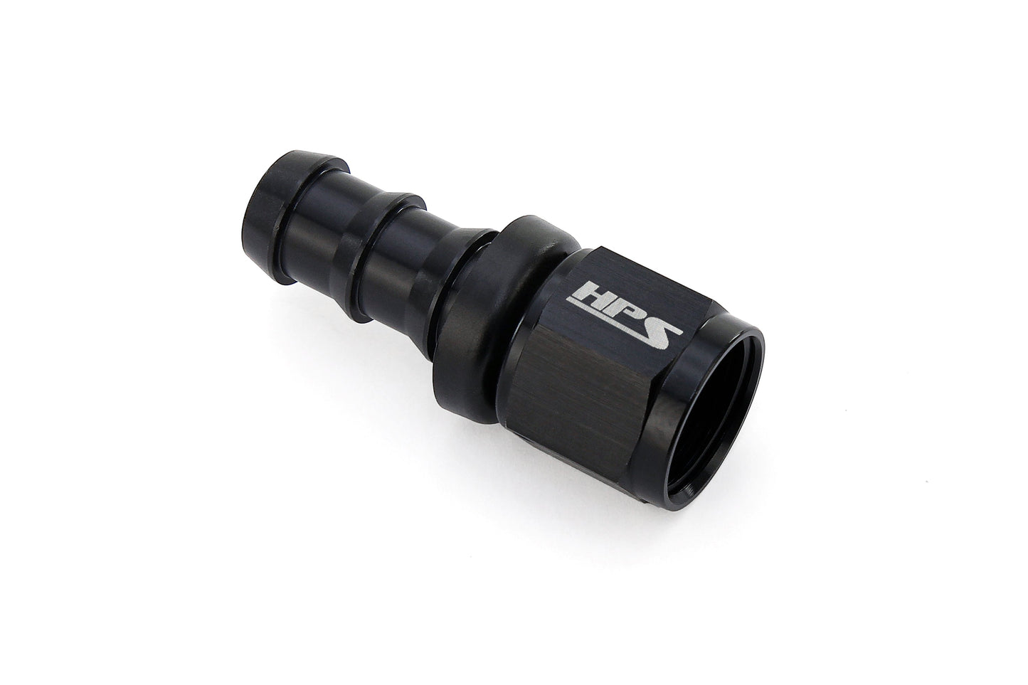 HPS Performance Straight -8 Push-on Hose End to AN Female Aluminum Black