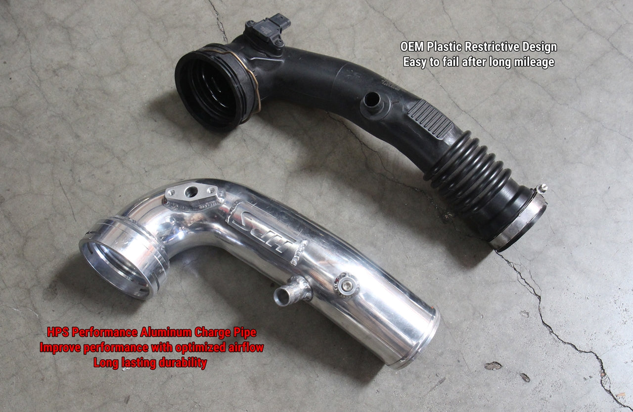 HPS Performance Intercooler Charge Pipe Kit (Cold Side), Polished, 17-127P
