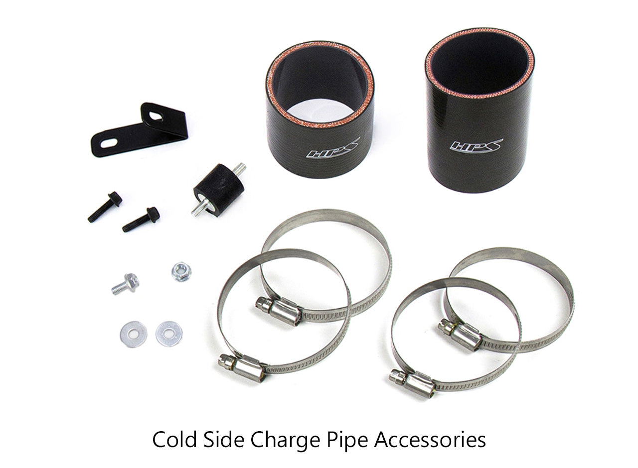 HPS Performance Intercooler Charge Pipe Kit (Cold Side), Black, Multiple Fitments, 17-129WB