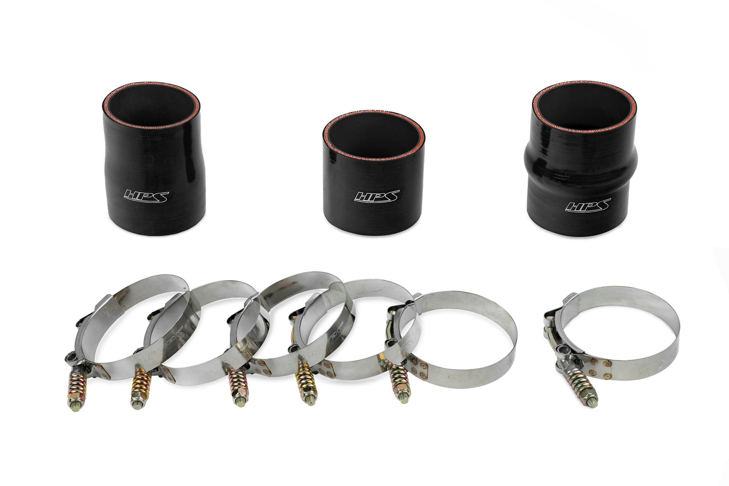 HPS Performance Intercooler Charge Pipe Kit (Hot Side), Black, Multiple Fitments, 17-146WB