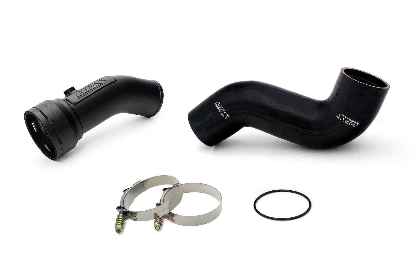 HPS Cold Side Charge Pipe with CAC Hose Intercooler Boot, Black, 2011-2016 Ford Superduty Powerstroke 6.7L Diesel Turbo