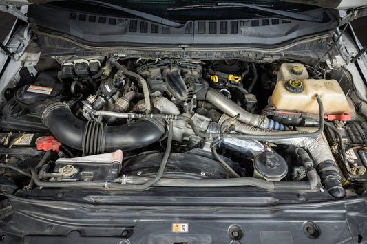 HPS Cold Side Charge Pipe with CAC Hose Intercooler Boot, Red, 2017-2023 Ford Superduty Powerstroke 6.7L Diesel Turbo