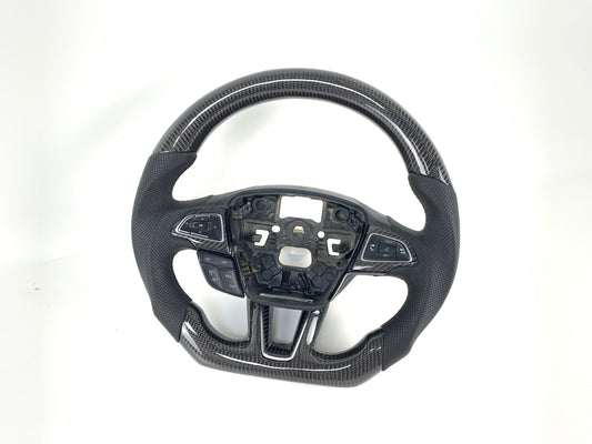 FOR 2015-2018 FORD FOCUS MK3 CARBON FIBER & LEATHER STEERING WHEEL