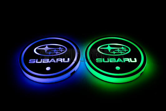 2PCS LED Cup Holder Lights Coaster, Rechargeable for Subaru