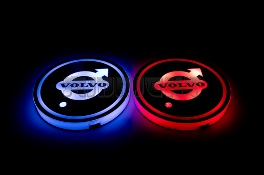 2PCS LED Cup Holder Lights Coaster, Rechargeable for Volvo