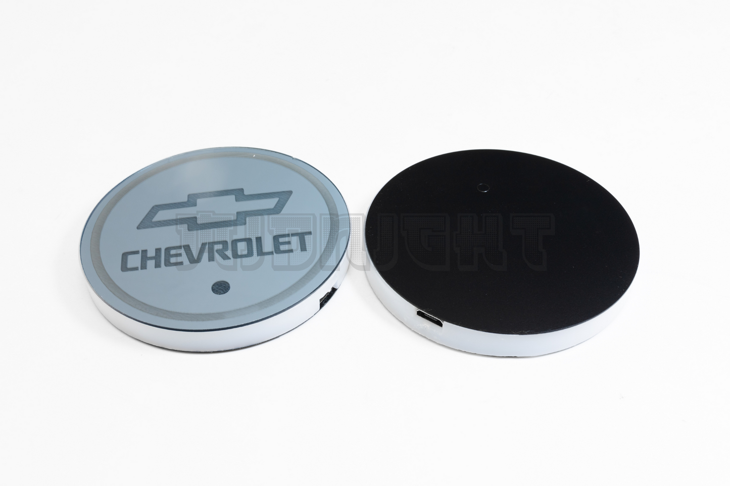 2PCS LED Cup Holder Lights Coaster, Rechargeable for Chevrolet