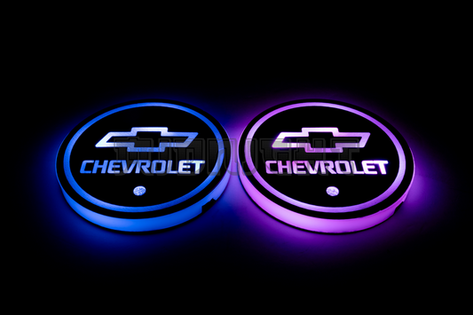 2PCS LED Cup Holder Lights Coaster, Rechargeable for Chevrolet