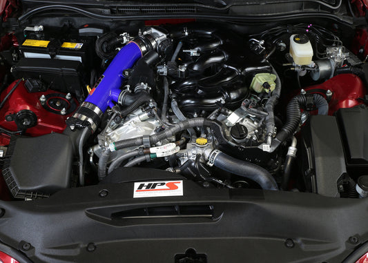 HPS Performance Post MAF Air Intake Aluminum Tube, Blue, 2014-2015 Lexus IS250 2.5L V6 F-Sport