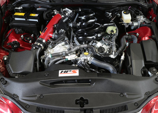 HPS Performance Post MAF Air Intake Aluminum Tube, Red, 2014-2015 Lexus IS250 2.5L V6 F-Sport