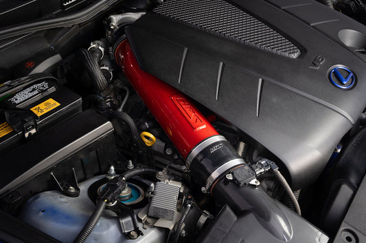HPS Performance Air Intake Post MAF Aluminum Tube, Red, 2006-2013 Lexus IS250/ IS350 3.5L V6