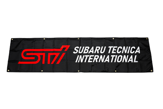 Subaru STI Nobori Flag 2x6 FT Car Logo Banner Man Cave Wall Decor Display
