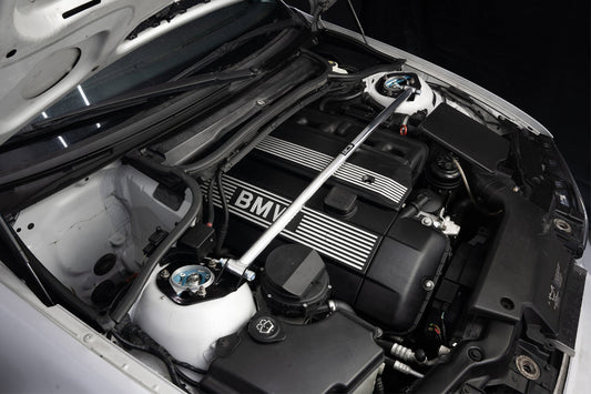 HPS Performance Aluminum Front Strut Tower Brace Bar, Polished, 42-103P