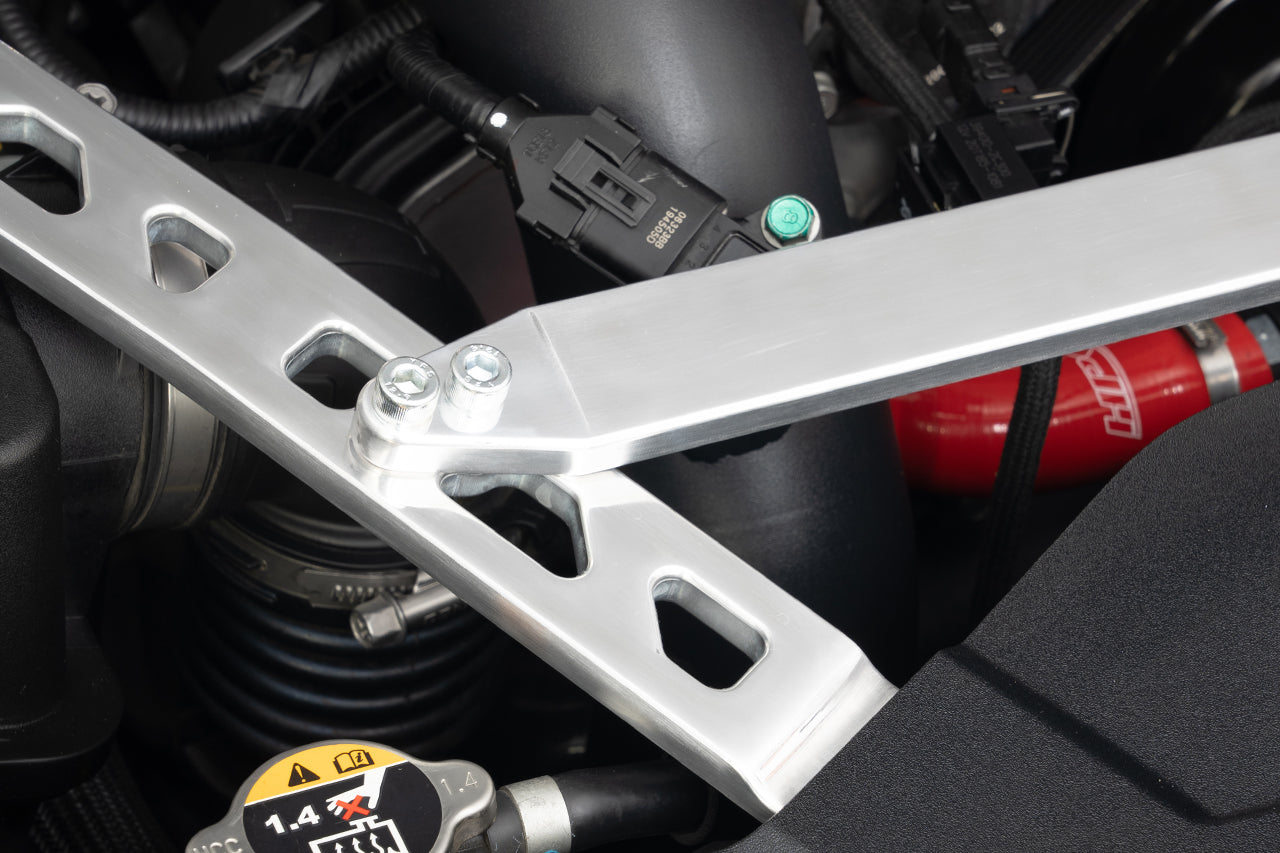 HPS Performance Aluminum Front Strut Brace Bar, Polished, Kia Stinger (18-22)