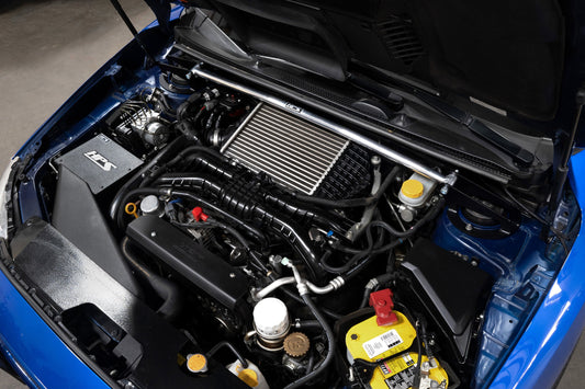 HPS Performance Aluminum Front Strut Tower Brace Bar, Polished, Subaru WRX/ STi (15-21), 42-116P