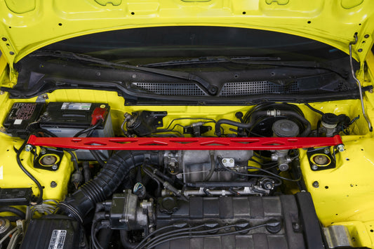 HPS Performance Aluminum Front Strut Tower Brace Bar, Red, Acura Integra (94-01), 42-120R