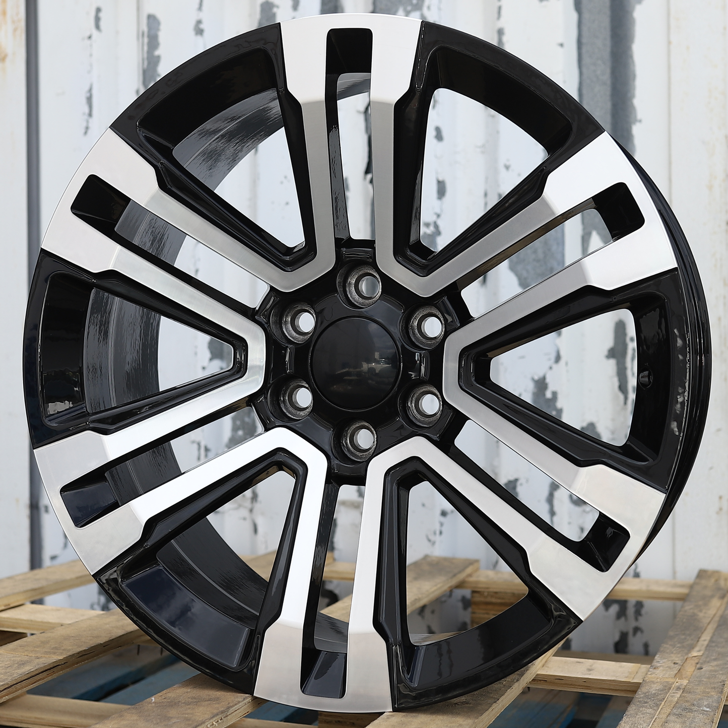 22x9" Black Machined Wheels (6x139.7) Fits Chevy Tahoe Suburban GMC Yukon Cadillac Escalade