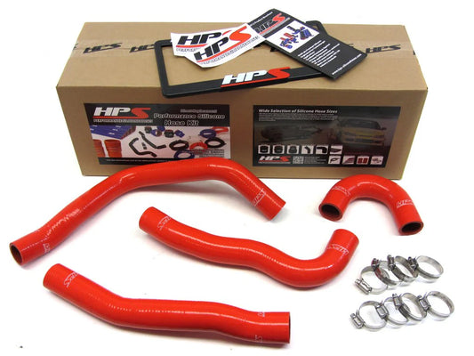 HPS Performance High Temp Reinforced Silicone Radiator Coolant Hose Kit, Red, Mitsubishi Lancer EVO 10 (2008-2015), 57-1043-RED