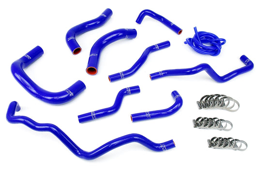 HPS Performance High Temp Reinforced Silicone Radiator and Heater Coolant Hose Kit Blue 57-1341-BLUE