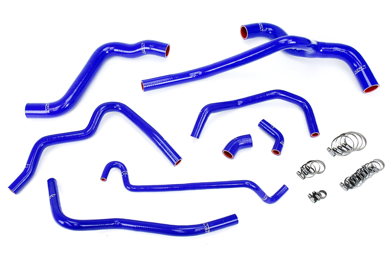 HPS Performance High Temp Reinforced Silicone Radiator and Heater Coolant Hose Kit Blue 57-1400-BLUE