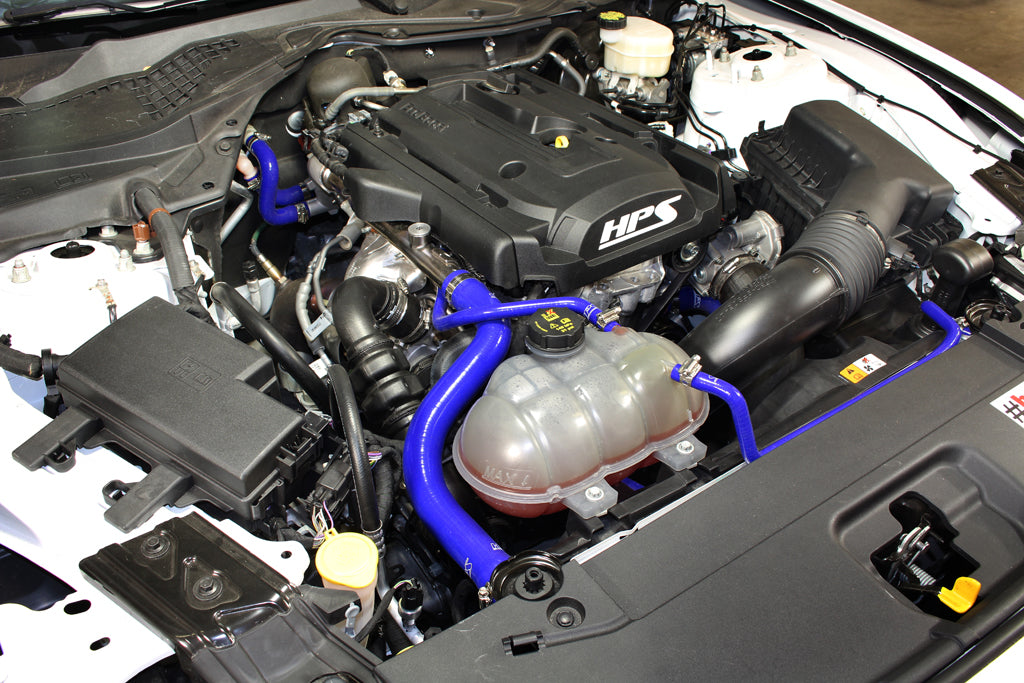 HPS Performance High Temp Reinforced Silicone Radiator and Heater Coolant Hose Kit, Blue, 2015-2019 Ford Mustang Ecoboost 2.3L Turbo