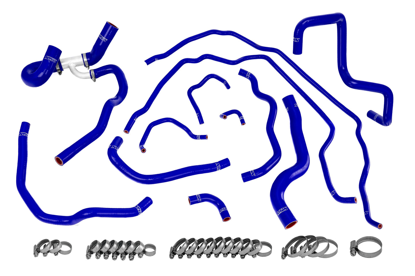 HPS Performance High Temp Reinforced Silicone Radiator and Heater Coolant Hose Kit Blue 57-1511-BLUE