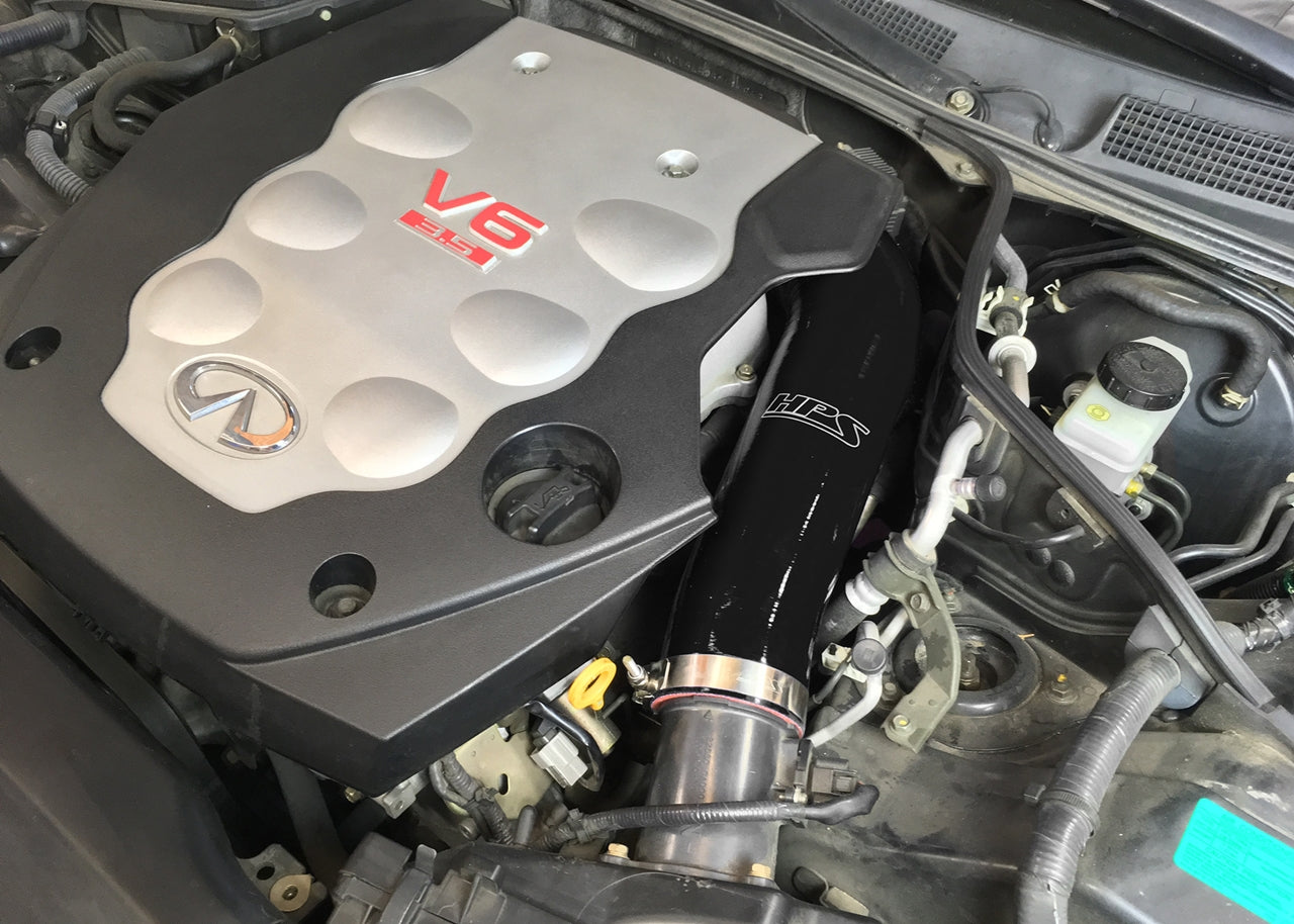 HPS Performance High Temp Reinforced Silicone Air Intake Hose Kit, Black, 03-06 Infiniti G35 Sedan/ 03-07 Infiniti G35 Coupe 3.5L V6