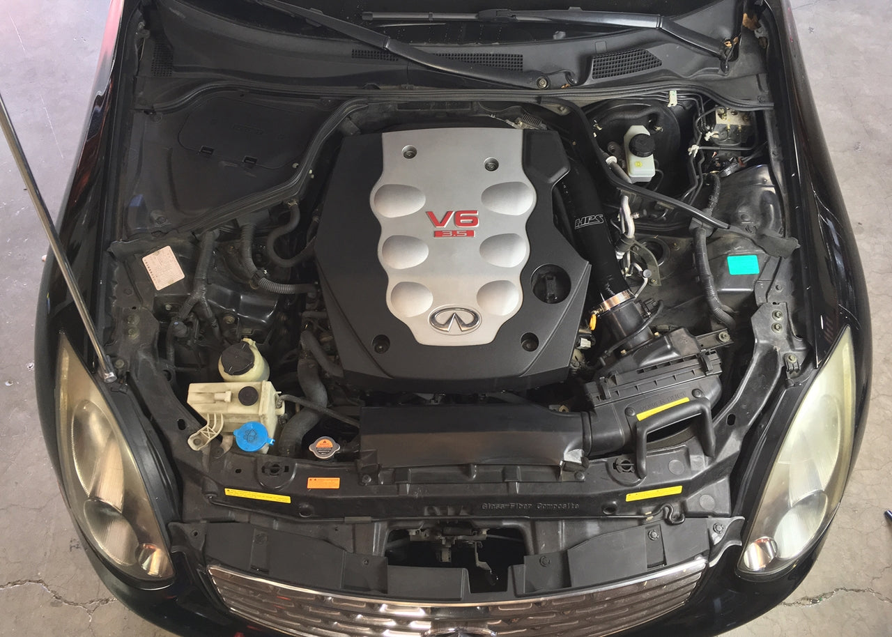 HPS Performance High Temp Reinforced Silicone Air Intake Hose Kit, Black, 03-06 Infiniti G35 Sedan/ 03-07 Infiniti G35 Coupe 3.5L V6