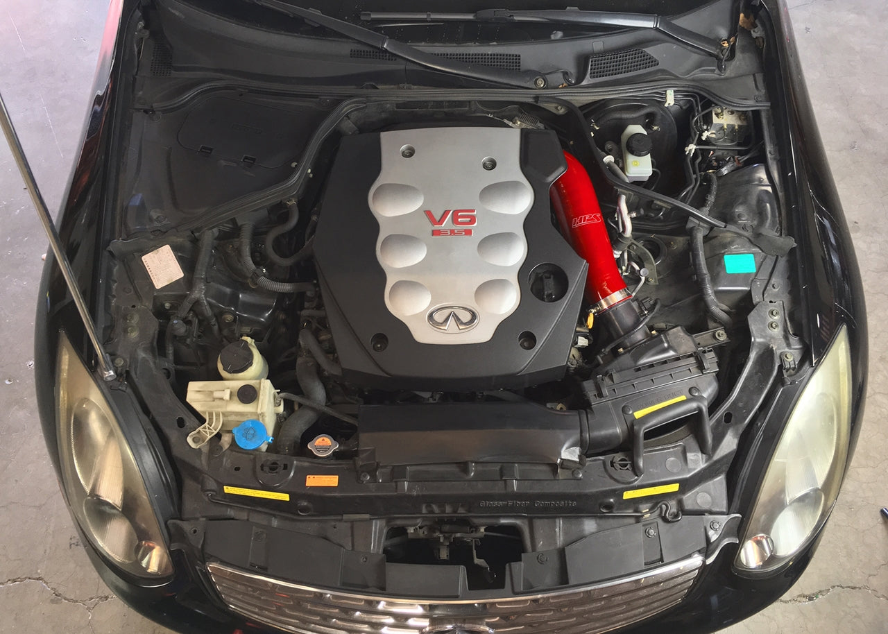 HPS Performance High Temp Reinforced Silicone Air Intake Hose Kit, Red, 03-06 Infiniti G35 Sedan/ 03-07 Infiniti G35 Coupe 3.5L V6