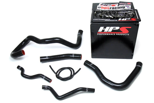 HPS Performance High Temp Reinforced Silicone Radiator and Heater Coolant Hose Kit, Black, Mitsubishi Lancer 2.0L 2.4L DE ES GTS (08-17), 57-1609-BLK