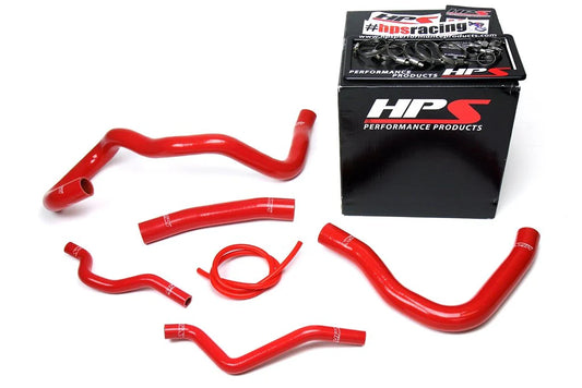 HPS Performance High Temp Reinforced Silicone Radiator and Heater Coolant Hose Kit, Red, Mitsubishi Lancer 2.0L 2.4L DE ES GTS (08-17), 57-1609-RED
