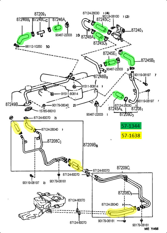 HPS Performance High Temp Reinforced Silicone Heater Coolant Hose Kit, Black, 96-97 Lexus LX450/ 92-97 Toyota Land Cruiser FJ80