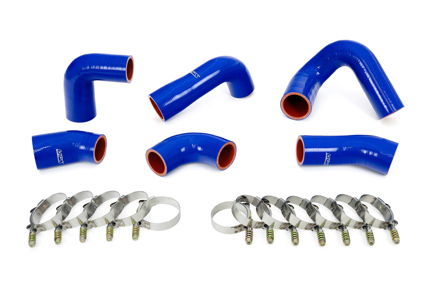 HPS Performance Silicone Transmission Oil Cooler Coolant Hose Kit Mack Trucks 2007-2016 MP7 Engine Replace OE Part # 22882156 21251570 21548313 21794132 21794129 21209748 Blue 57-1720-BLUE