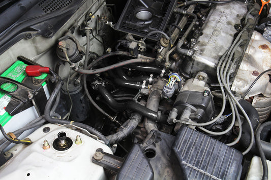 HPS Performance High Temp Reinforced Silicone Heater Coolant Hose Kit, Black, 1996-2000 Honda Civic CX DX LX 1.6L D16 SOHC