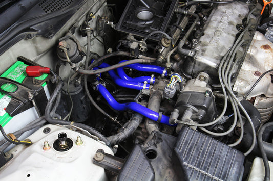 HPS Performance High Temp Reinforced Silicone Heater Coolant Hose Kit, Blue, 1996-2000 Honda Civic CX DX LX 1.6L D16 SOHC