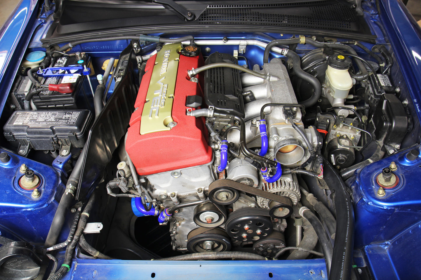 HPS Performance High Temp Reinforced Silicone Oil Cooler and Throttle Body Coolant Hose Kit, Blue, 2006-2009 Honda S2000 2.2L