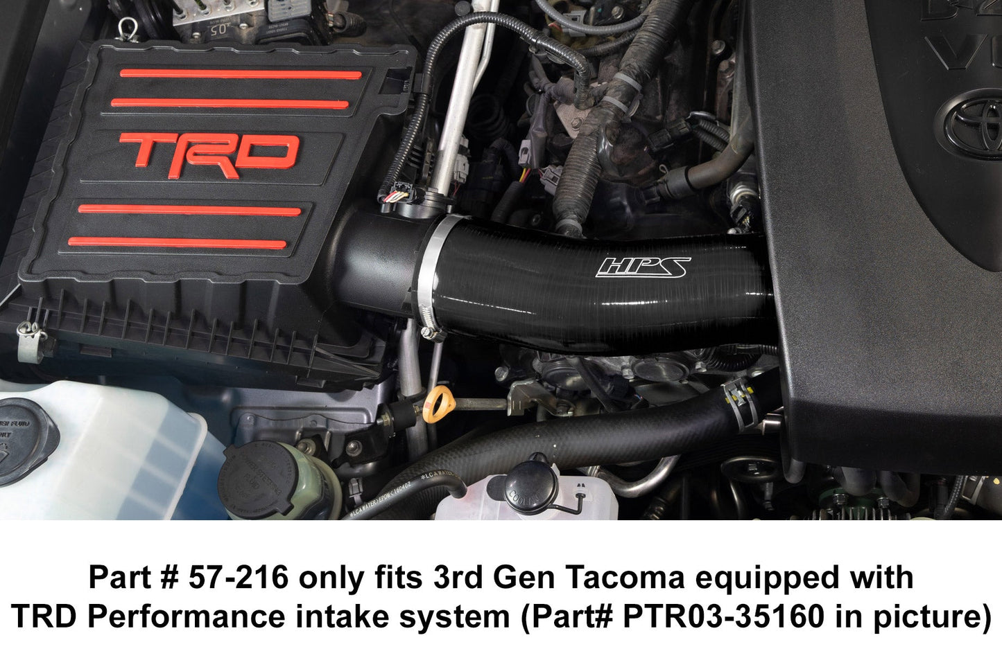 HPS Performance High Temp Reinforced Silicone Air Intake Hose Kit, Black, 2016-2023 Toyota Tacoma 3.5L V6