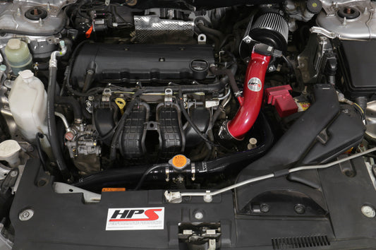 HPS Performance Air Intake Kit with Heat Shield, Red, Mitsubishi Lancer 2.0L / 2.4L NonTurbo (2008-2014), 827-162R