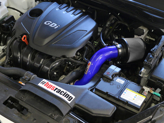 HPS Performance Air Intake Kit with Heat Shield, Blue, 827-267BL