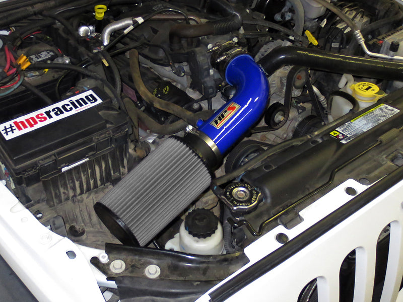 HPS Performance Air Intake Kit, Blue, 2007-2011 Jeep Wrangler 3.8L V6