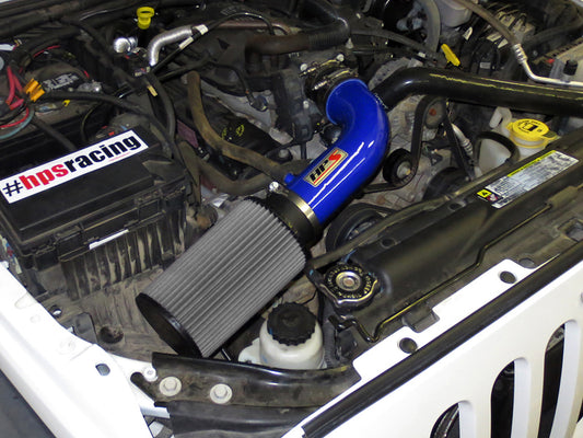 HPS Performance Air Intake Kit, Blue, 2007-2011 Jeep Wrangler 3.8L V6