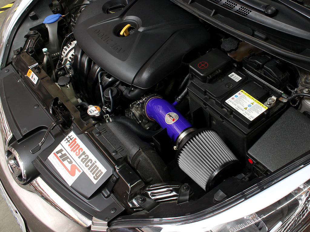 HPS Performance Air Intake Kit with Heat Shield, Blue, 827-538BL