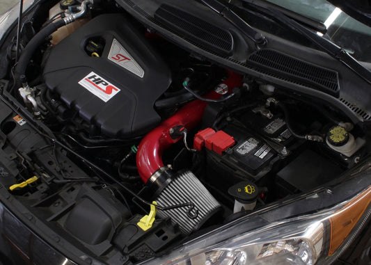 HPS Performance Air Intake Kit with Heat Shield, Red, 2014-2015 Ford Fiesta ST 1.6L Turbo