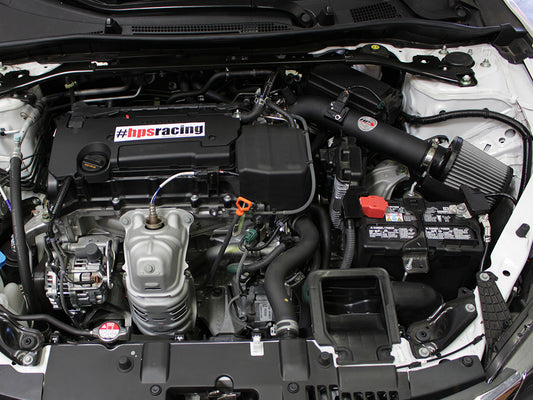 HPS Performance Air Intake Kit with Heat Shield, Black, 2013-2017 Honda Accord 2.4L