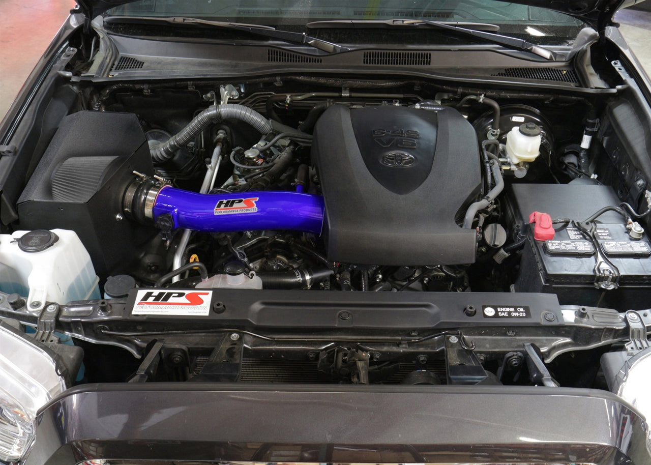 HPS Performance Air Intake Kit with Heat Shield, Blue, 2016-2023 Toyota Tacoma 3.5L V6