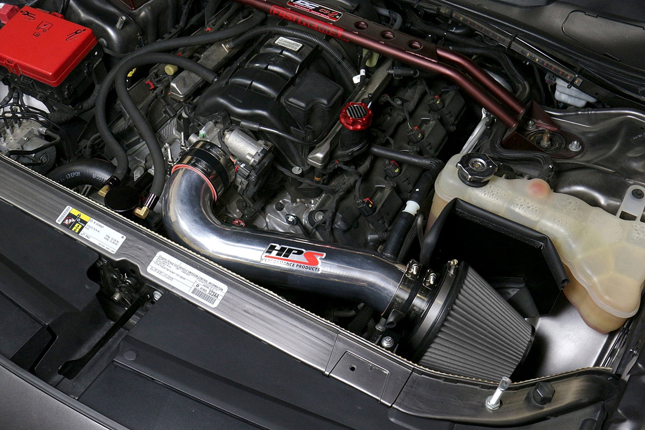 HPS Performance Air Intake Kit with Heat Shield, Red, 827-600R