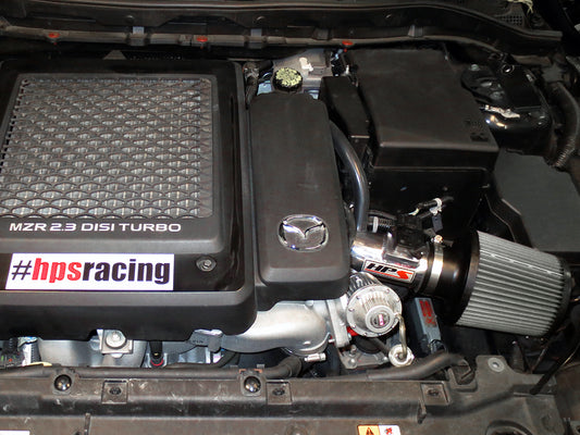 HPS Performance Air Intake Kit, Polished, 2007-2013 Mazda Mazdaspeed 3 2.3L Turbo