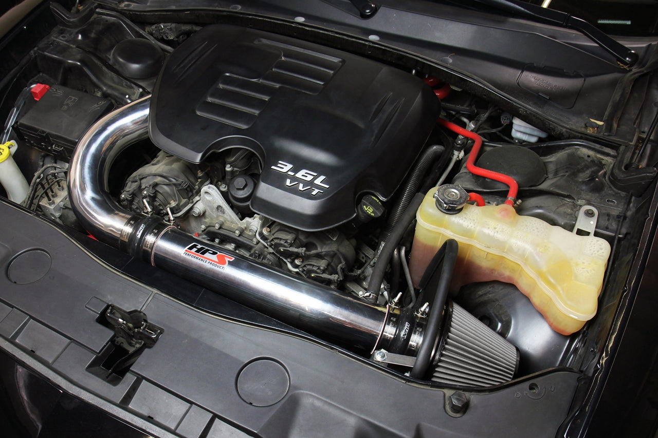 HPS Performance Air Intake Kit with Heat Shield, Red, 827-624R