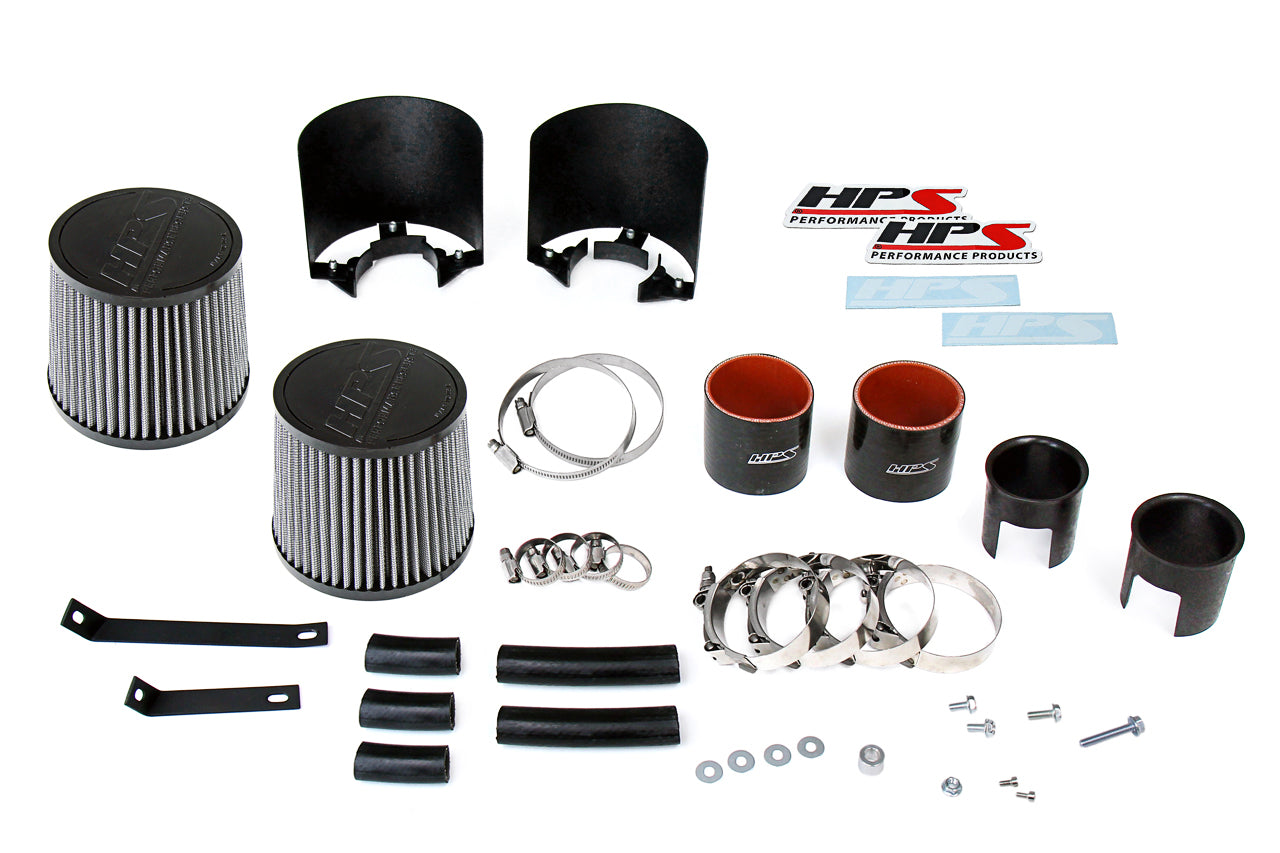 HPS Performance Air Intake Kit with Heat Shield, Red, 827-706R