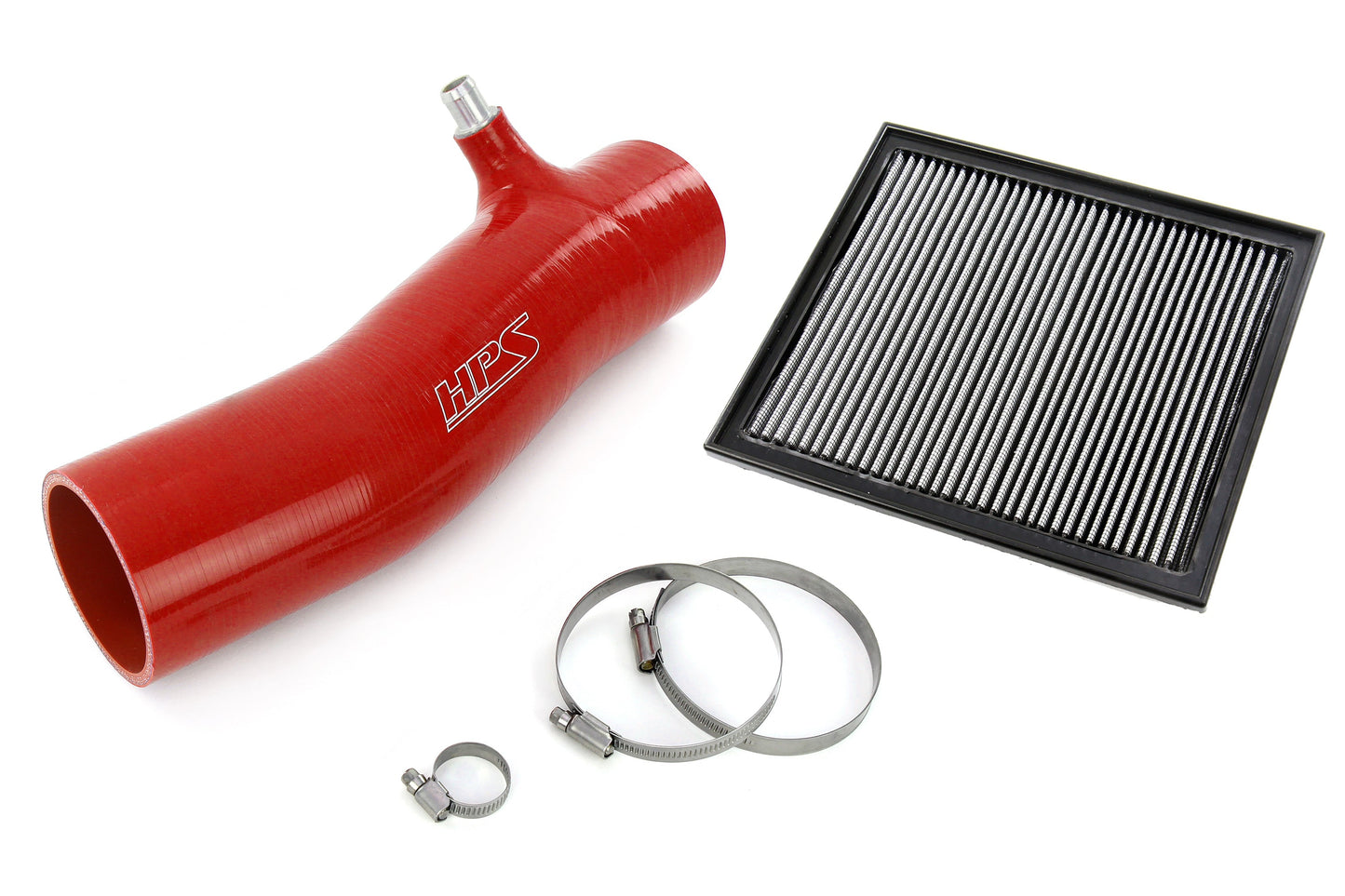 HPS Performance Silicone Air Intake Kit with Drop in Air Filter Red 827-723R